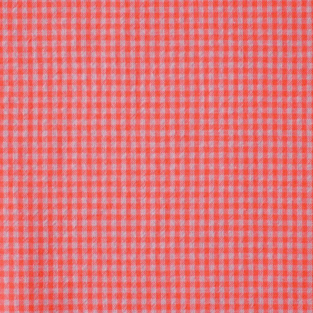 Seersucker leichter Baumwollmix kleines Karo neon pink